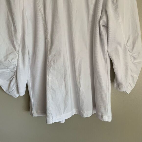 XCVI Cotton White 3/4 Sleeve Women’s Hooded Jacket - Picture 8 of 9